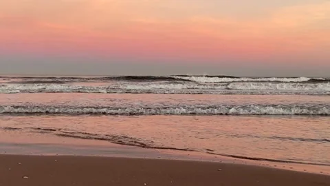 Waves at sea on dramatic sunset. Waves at sea during storm Stock Footage 171001010