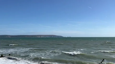 Waves of the sea in England Stock Footage 222227198