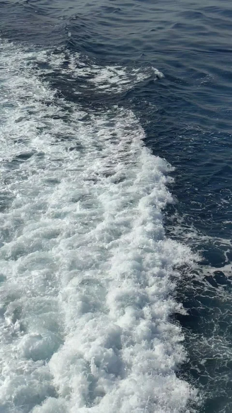 Waves of the sea from the ferry Stock Footage 278074028