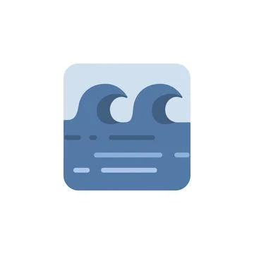 Waves on the sea. Flat icon. Isolated weather vector illustration Stock Illustration