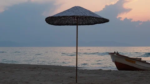 Waves from the sea hit the beach 3 Stock Footage 91591058