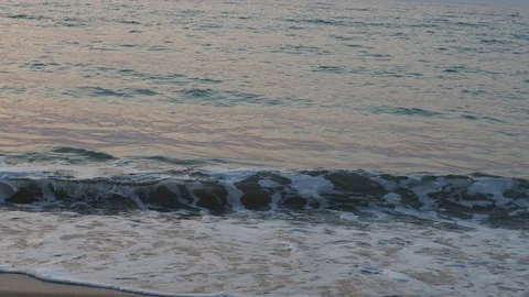 Waves from the sea hit the beach Stock Footage 91587415