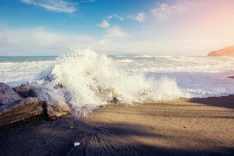 Waves on the sea landscape Stock-Fotos