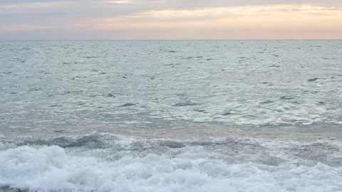 Waves at sea, pebble beach. Stock Footage 161785277