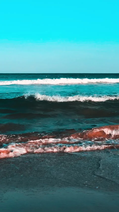 Waves sea resort landscape background Vertical video Stock Footage 234884675
