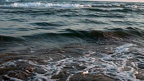 The waves of the sea. Sand beach. Stock Footage 163971200