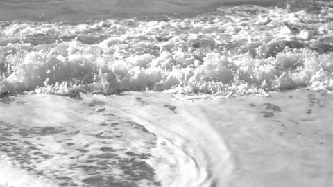 Waves of sea slow motion black and white Stock Footage 117188989