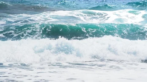 Waves in the sea slow motion. Blue sea at windy sunny day. Stock Footage 275171814