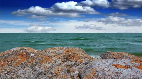 Waves of the sea - slow motion Stock Footage 14072078