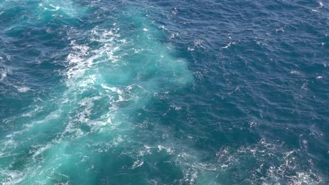 Waves on the sea in Slow motion. View from above on Ligurian Sea in Portofino Stock Footage 246860925
