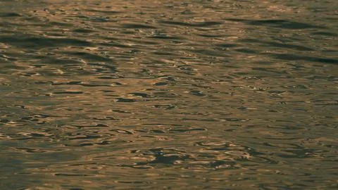 Waves Of Sea With Soft Sunset Sun Light. Sea Water Surface. Sun Reflection On Stock Photos