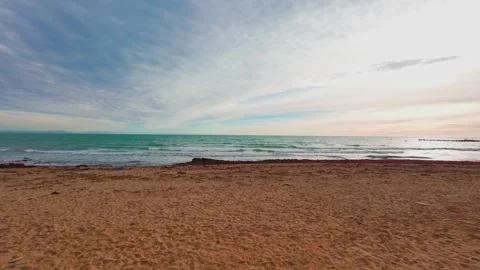 Waves on the sea, sunset, summer Stock Footage 261285450