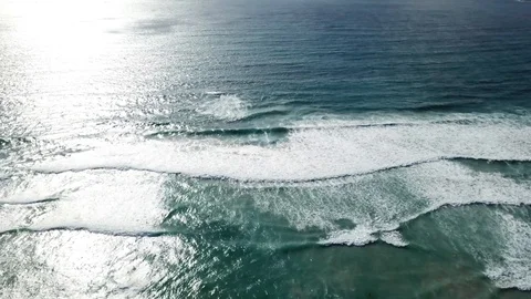 WAVES FROM THE SEA SYNNY DAY DRONE Stock Footage 90182751