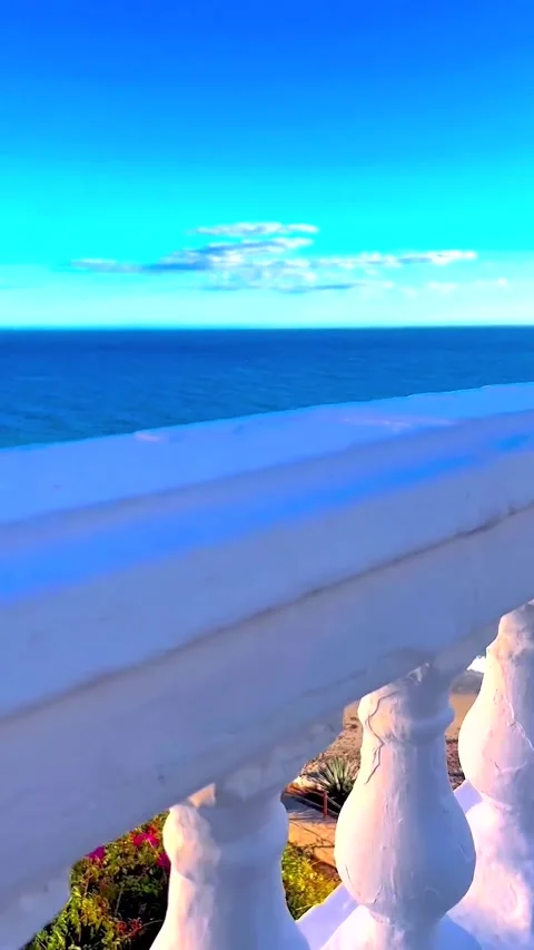 Waves of the Sea from Top with Blue Sky Stock Footage 234553237