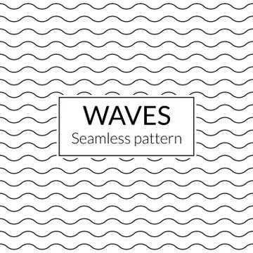 Waves seamless background. Water pattern. Wavy lines texture. Vector illustratio Illustrazione stock