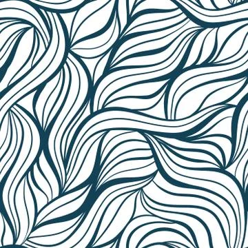 Waves seamless pattern. Vector illustration with sea waves. Sea style souvenirs Stock Illustration