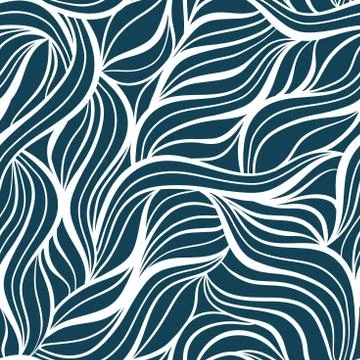 Waves seamless pattern. Vector illustration with sea waves. Sea style souvenirs Stock Illustration