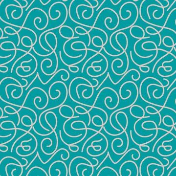 Waves seamless pattern. Vector illustration with curly waves. 스톡 일러스트