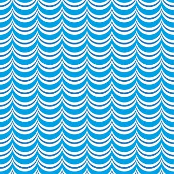 Waves seamless pattern. Waves and marine background. Vector illustration. Stock Illustration