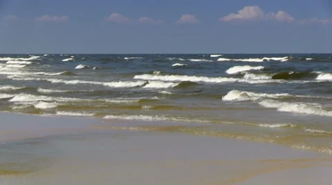 Waves, seascape of the Baltic Sea Stock Footage 32594301