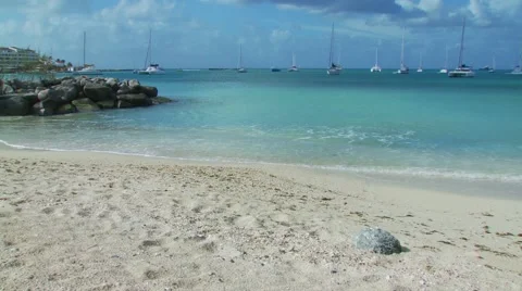 Waves on seashore, Caribbean Stock Footage 60691006