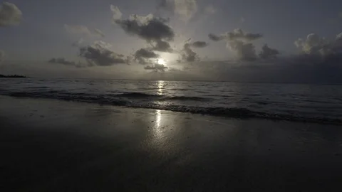 Waves on seashore during sunset Stock-Footage 74908113