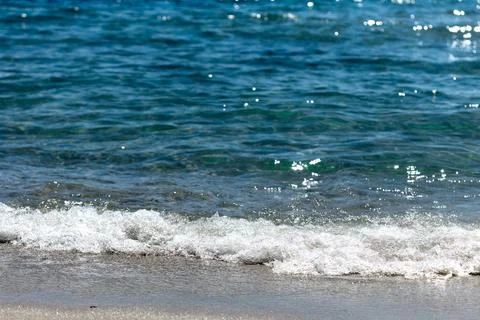 The waves on the seashore in slow motion Stock Photos