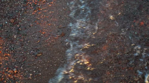 Waves On The Seashore At Sunset Stock Footage 248543942