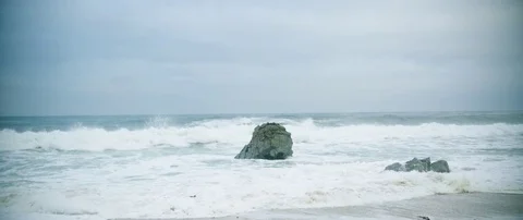 Waves on seashores in slow motion Stock Footage 83823059