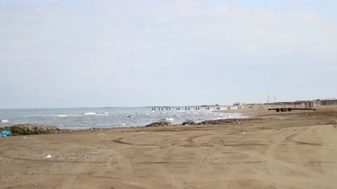 Waves On A Seaside Beach Stock Footage 233859857