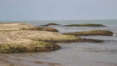 Waves On A Seaside Beach Stock Footage 233859986