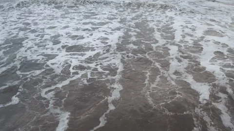 Waves shallow drone fly over Stock Footage 113239262