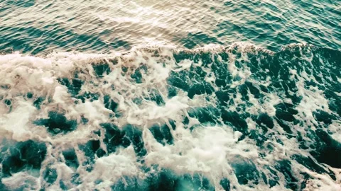 Waves from the ship, bottom-up motion Stock Footage 280782260