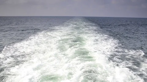 Waves from the ship Stock-Footage 76384623