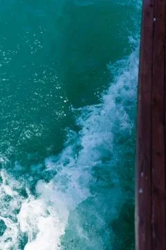 The waves from the ship Stock Photos