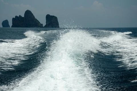 Waves ship Stock Photos