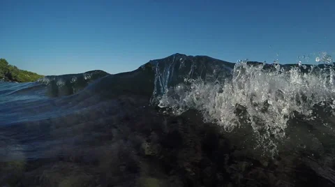 Waves on the shore of the beach in Greece Video stock 68540884