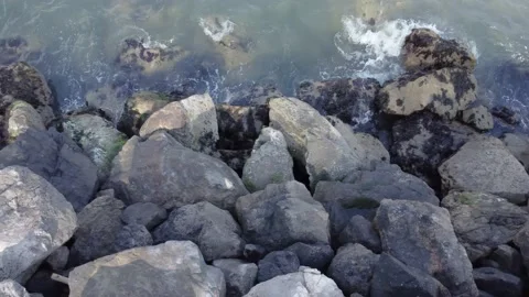 Waves on the shore (Birds eye) 4 Stock Footage 152817341