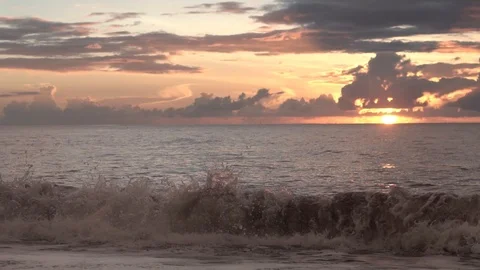 Waves Shore Break Sunset 1 Stock-Footage 100056624