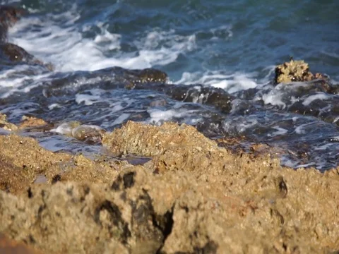 Waves on shore close up 스톡 동영상 78200674