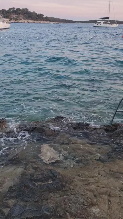 Waves on the Shore During Sunset Video stock 277214869