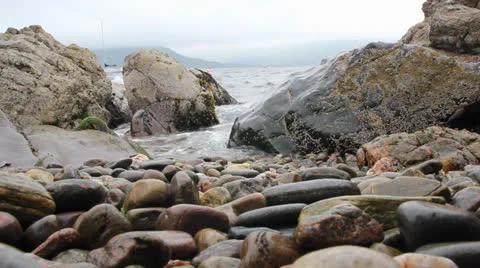 Waves on shore Stock Footage 25849191