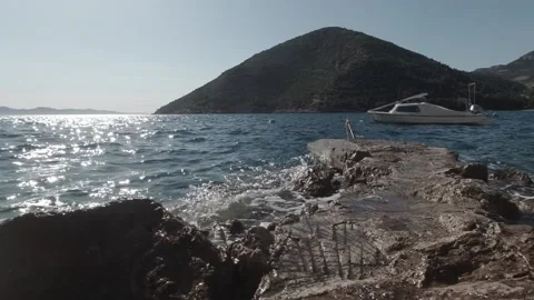 Waves by the shore Stock Footage 236569850