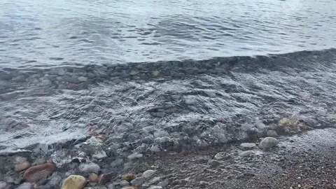 Waves On The Shore Of The Lake Stock Footage 253146868