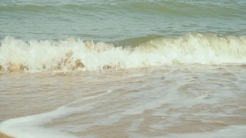 Waves on the shore of the sandy sea Stock Footage 81521201