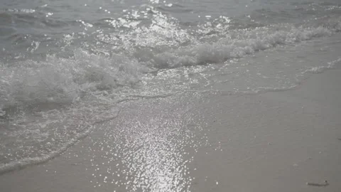 Waves in the Shore at sunset Stock Footage 247531892