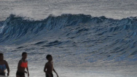 Waves shorebreak afternoon  Stock Footage 100998202