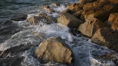 Waves on the shores Stock Footage 55366493