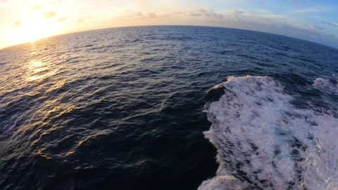 Waves on the side of a Cruise ship, fish eye lense Stock Footage 72471131