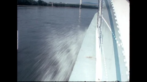 Waves on the side of a ship Stock Footage 267970952